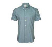 Ben Sherman Camicia Oxford a Collo Button Down per Uomo con Maniche Corte (Blue Shadow (Embroidered Pocket Logo)) L