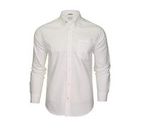 Ben Sherman, camicia Oxford da uomo, a maniche lunghe Bianco (logo tascabile) L
