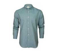 Ben Sherman Camicia Oxford da Uomo con Colletto a Bottoni e Maniche Lunghe (Blue Shadow (Embroidered Pocket Logo)) L