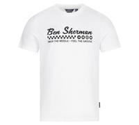 BEN SHERMAN Feel The Groove T-Shirt Casual Da Uomo Bianco Nuovo