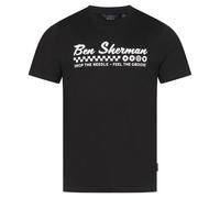 BEN SHERMAN Feel The Groove T-Shirt Casual Da Uomo Nero Nuovo
