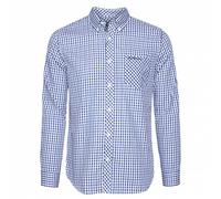 BEN SHERMAN Gingham Uomo Camicia a maniche lunghe 0077860-BLU blu L