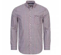 BEN SHERMAN House Check Uomo Camicia a maniche lunghe 0077861-ROSSO gris S