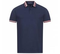 BEN SHERMAN Polo Uomo Casual Colletto Camicia Navy Nuovo