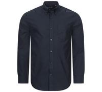 Ben Sherman Oxford Camicia Casual A Maniche Lunghe Blu Marino Nuova