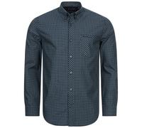 Ben Sherman Oxford Uomo Manica Lunga Casual Camicia Blu Nuova