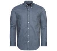Ben Sherman Oxford Uomo Manica Lunga Casual Camicia Blu Nuova
