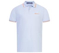 BEN SHERMAN Polo Shirt Casual Da Uomo A Righe Blu Chiaro Nuovo