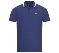 BEN SHERMAN Polo Shirt Casual Da Uomo A Righe Blu Nuovo