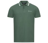 BEN SHERMAN Polo Shirt Casual Da Uomo A Righe Verde Nuovo