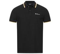 BEN SHERMAN Polo Shirt Casual Da Uomo Tipped Nero Nuovo
