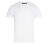 BEN SHERMAN T-Shirt Casual Da Uomo Con Piccolo Logo Bianco Nuovo