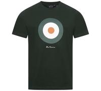 BEN SHERMAN Target Tee Uomo Casual Tempo Libero T-Shirt Verde Nuovo