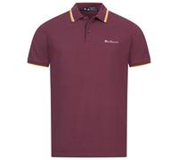 BEN SHERMAN Twin Tipped Uomo Casual Tempo Libero Polo-Maglietta Rossa Nuova
