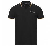 BEN SHERMAN Polo Uomo Casual Twin Tipped Nero Nuovo