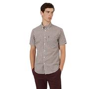 Ben Sherman Uomo SS Signature House Check Camicia Not Applicable, Rosso (Red 550), Large