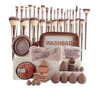 Ben spazzole per ombretto, Fondazione per il trucco, 56x Foundation Blush Concealer Brush Kit, Accessori per strumenti di bellezza con Sponge Blender per casa, viaggi, all'aperto