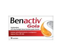 Benactiv gola 16 pastiglie arancia senza zucchero