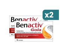 Benactiv Gola Bipacco 2x16 Pastiglie Arancia Senza Zucchero