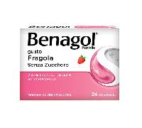 Benagol Pastiglie per la Gola Antisettiche Fragola Senza Zucchero 24 pastiglie