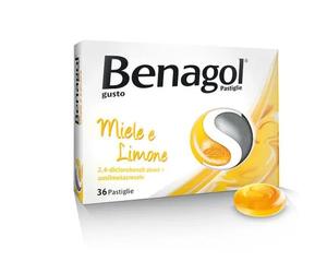 Benagol Miele e Limone 36 Pastiglie Mal di Gola