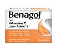 Benagol Pastiglie con Vitamina C Gusto Arancia Antisettico del Cavo Orale, 24 Pastiglie