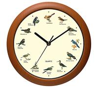 Benail - Orologio da parete con uccello canto, 30,5 cm, con nomi e canzoni