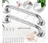 Benaton 2 Pezzi 30 cm Maniglia da Bagno Antiscivolo In Acciaio Inox 304, Maniglia Doccia Anziani Maniglione Bagno Disabili In Acciaio Inox Cromato da 30 cm, Argento Barra di Sostegno per Bagno