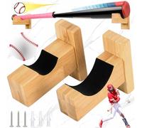 Benaton 2 Pezzi Mazza Da Baseball Parete, Display Orizzontale, Staffa per Mazza da Baseball in Legno Massello Fatta a Mano con Fodera in Feltro e Staffa a Parete per Mazza