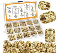 Benaton 300 Pezzi Set di inserti filettati Ottone, M2 M2,5 M3 M4 M5 M6 1/4-20 Inserto filettato Inserto Filettato stampate in 3D Tramite Calore o Ultrasuoni con Scatola di Smistamento ed Etichette