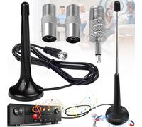 Benaton 4 Pezzi Antenna Radio Dab Fm, Antenna Con Base Magnetica, Antenna Radio Fm Retrattile, 75Ohm Antenne Per Radio, Antenna Del Ricevitore Stereo, Con Prolunga Da 3 Metri, 3 x Adattatori