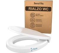 BenaVita Rialzo WC Premium 5 cm in Duroplast - Rialzo WC per anziani e persone con mobilità ridotta, per maggiore comfort, con chiusura ammortizzata - Portata fino a 175 kg