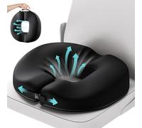 Benazcap Cuscino a Ciambella per Emorroidi, Cuscino al Coccige per Sollievo dal Dolore al Coccige, Cuscino da Seduta in Memory Foam di Innovazioni Ergonomiche per Piaghe, Sciatica, Gravidanza, Nero