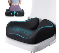 Benazcap Cuscino Ortopedico per Sedia da Ufficio, Sedia a Rotelle, Sedile Auto, Cuscino Ergonomico in Schiuma Memory per Alleviare il Dolore, Nero