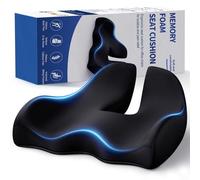 Benazcap Cuscino del Sedile, Cuscino Sedia Ufficio Coccige Ergonomico per Ufficio e Auto, Sollievo dal Dolore Sciatico, Cuscino Memory Foam con Fodera Lavabile, Supporto Lombare per Sedute Lunghe