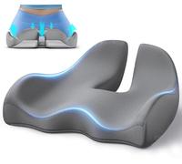 Benazcap Cuscino del Sedile, Cuscino Sedia Ufficio Coccige Ergonomico per Ufficio e Auto, Sollievo dal Dolore Sciatico, Memory Foam con Fodera Lavabile, Supporto Lombare per Sedute Lunghe,Grigio