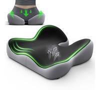 Benazcap Cuscino per Sedia,Memory Foam Cuscini ergonomico per Sedile Da Ufficio Cuscini per Sedili Migliorati per Alleviare Il Dolore Al Coccige, Cuscino per Auto/Sedia A Rotelle, Nero Grigio