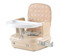 BenBat Feed & Go - Rialzo con vassoio rimovibile e vano portaoggetti, leggero e comodo per mangiare fuori in viaggio, completo di maniglia per il trasporto, colore: Beige