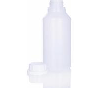 BenBow Bottiglia in plastica HDPE da 10x 500 ml con tappo a vite e scala per una sicura conservazione di liquidi e sostanze chimiche - ideale per uso domestico, laboratorio ed industria