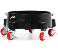 BENBOW Carrello per 1 secchio, diametro 27 cm, resistente ai raggi UV e alle intemperie, ruote girevoli a 360° con freno, ideale per lavaggio auto e trasporto di piante