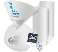 BenBow Filtro per Vernice 125µ x 250 Pezzi - Filtro monouso in Carta con Tessuto in Nylon - per filtrare Vernici e Colori da impurità