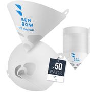 BenBow Filtro per Vernice 125µ x 50 Pezzi - Filtro monouso in Carta con Tessuto in Nylon - per filtrare Vernici e Colori da impurità