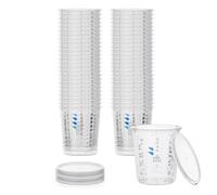 BenBow Professional Tazza di misurazione 50x 1370 ml con 6x copertura - monouso con scale precise, ideale per vernici, rivestimenti e resine epossidiche