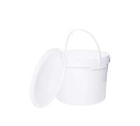 BenBow Secchiello con Coperchio, Bianco, Impilabile, con Approvazione Alimentare Set 20 Pezzi 10 Litri