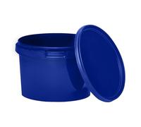 BenBow Secchio con coperchio, 0,5 l, blu, 20 x 0,5 litri, per alimenti, stabile, ermetico, a prova di perdite, inodore, contenitore in plastica, vuoto