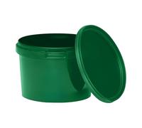 BenBow Secchio con coperchio, 0,5 l, verde, 100 x 0,5 litri, per alimenti, stabile, ermetico, a prova di perdite, inodore, contenitore in plastica, vuoto