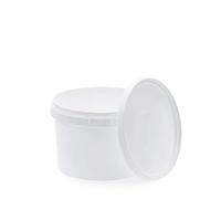 BenBow Secchio con coperchio 0,5l bianco 10x 0,5 litri, idoneo al contatto con gli alimenti, stabile, ermetico - a prova di perdite, inodore - contenitore di plastica - vuoto