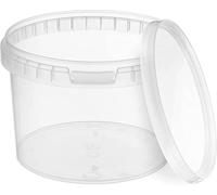 BenBow Secchio con coperchio 0,5l trasparente 1x 0,5 litri, idoneo al contatto con gli alimenti, stabile, ermetico - a prova di perdite, inodore - contenitore di plastica - vuoto