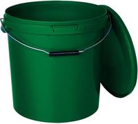 BenBow Secchio con coperchio, 30 l, verde, 10 x 30 litri - Alimentare stabile ermetico a prova di perdite neutro inodore contenitore in plastica con manico in metallo vuoto - per uso domestico