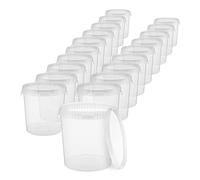 BenBow Secchio con coperchio 30l trasparente 20x 30 litri - sicuro per gli alimenti, stabile, ermetico, a prova di perdite, inodore - contenitore di stoccaggio in plastica, con maniglie - vuoto